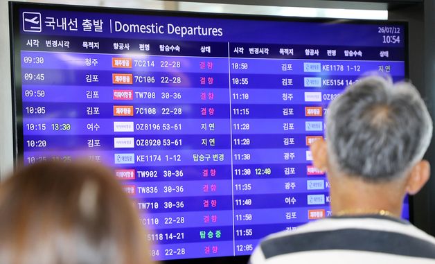 제주공항 결항 속출