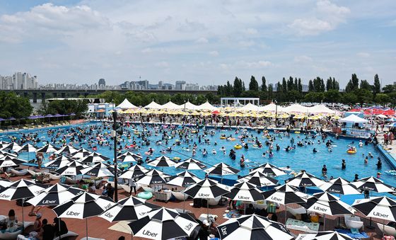 한강수영장 '물반 사람반'