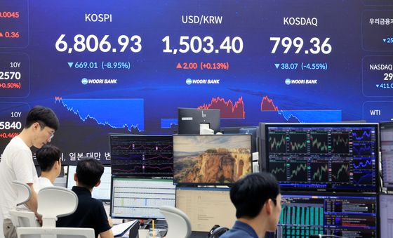 검게 물든 월요일 '코스피 급락'