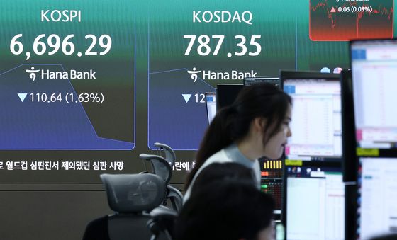 코스피·코스닥, 장 초반 하락세