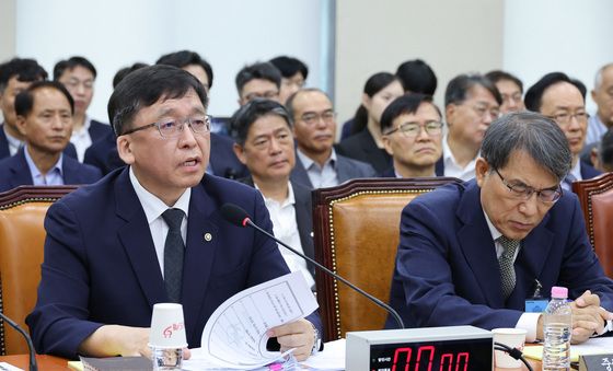 답변하는 강동완 중앙선관위 사무총장 직무대리