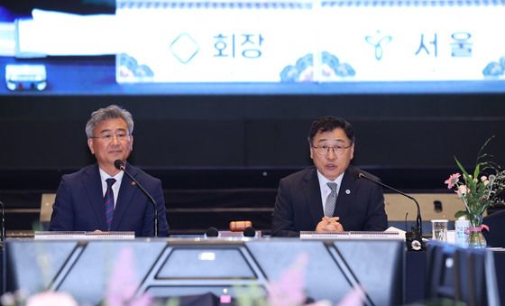 대한민국교육감협의회 총회 발언하는 정근식 교육감
