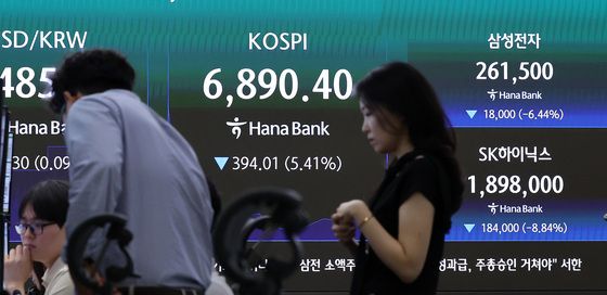 코스피 5%대 급락에 매도 사이드카 발동