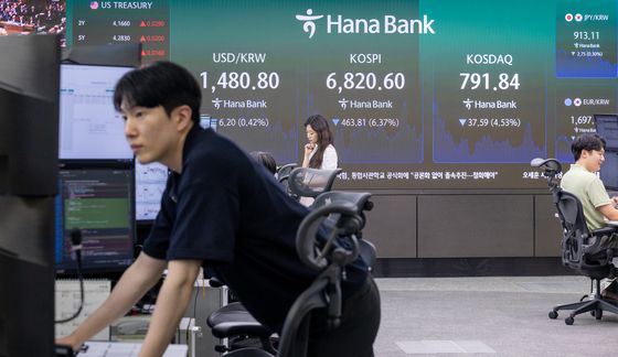 반도체 폭락, 6900선 아래로 내려간 코스피