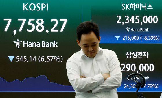 반도체주 투매에 매도 사이드카 발동…코스피 8000선 붕괴