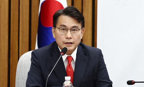 연석회의서 발언하는 윤성현 국회 선관위 국조특위 위원장