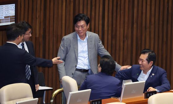 대화하는 한병도·정청래