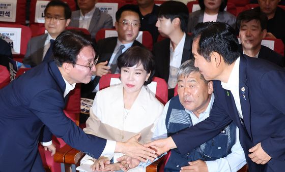 인사하는 김민석·정청래
