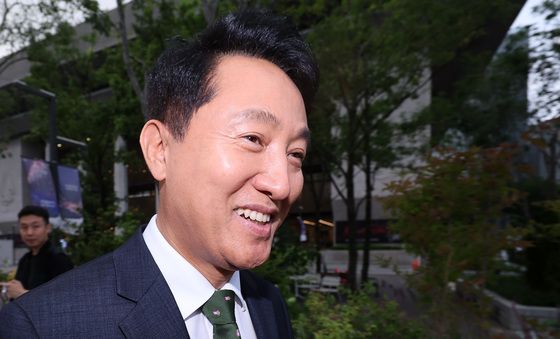 밝은 표정의 오세훈 서울시장