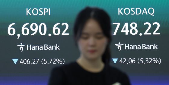 코스피, 유가·금리 불안에 하락 마감