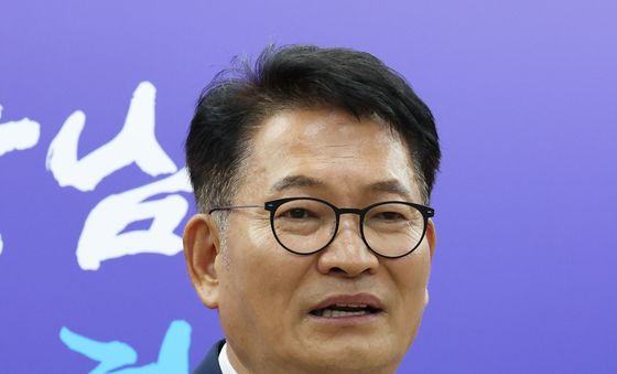 송영길 후보, 충남도청서 기자회견