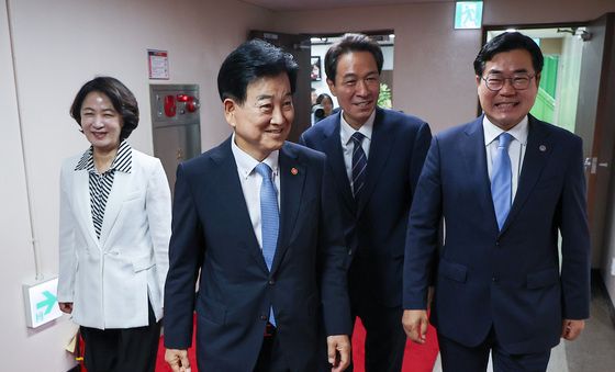 접경지역 평화안전 연석회의 참석하는 정동영·추미애·우상호·박찬대