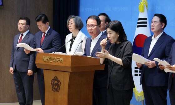 野 원외당협위, ETF 참사 및 국회의장 사과 요구 기자회견