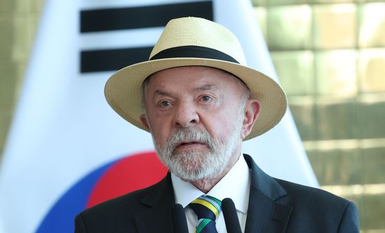 공동언론발표 하는 룰라 대통령