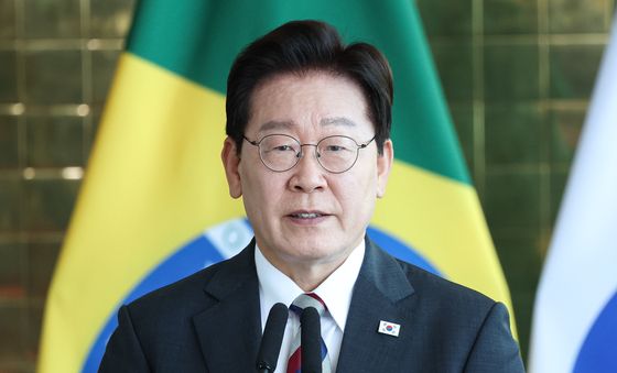 공동언론발표 하는 이재명 대통령