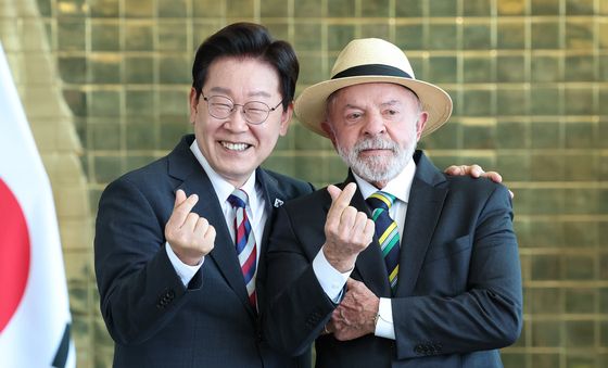 손하트 만든 이재명·룰라 대통령