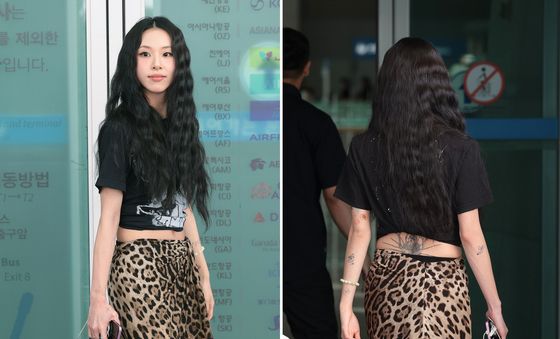 트와이스 채영, 타투+구릿빛 피부로 완성한 공항 힙 무드