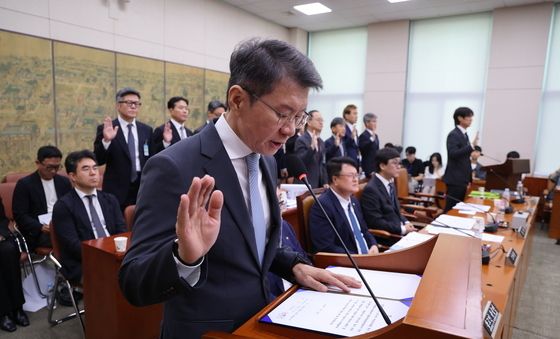 정몽규 전 축협 회장 '증인선서 합니다'