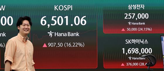 코스피, 장중 6500선 돌파…16%대 폭등