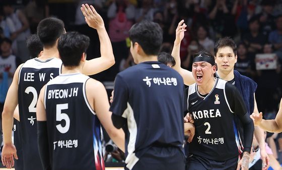 일본 상대로 승리 거둔 농구대표팀