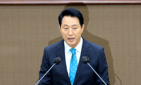 제12대 서울특별시의회 개원식 축사하는 오세훈 서울시장