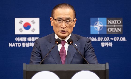 순방 일정 브리핑 하는 위성락 실장