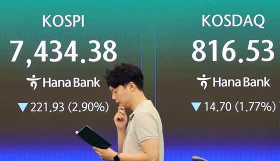 하락 출발한 코스피와 코스닥