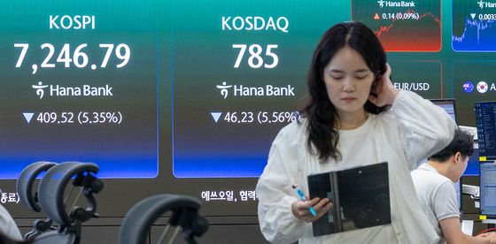 코스피·코스닥 5%대 하락 마감