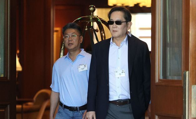 [포토] 이재용 삼성전자 회장 美선배리 콘퍼런스 참석