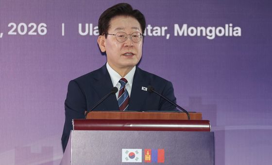 한-몽골 비즈니스 포럼 발언하는 이재명 대통령