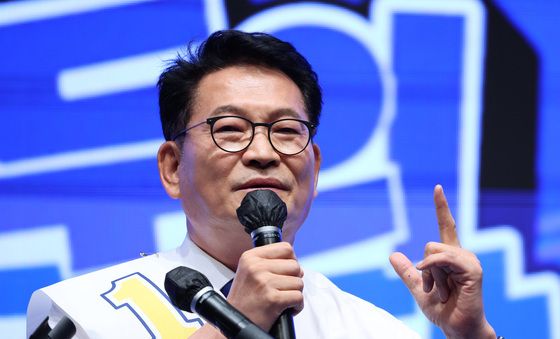 합동연설회 정견 발표하는 송영길 후보