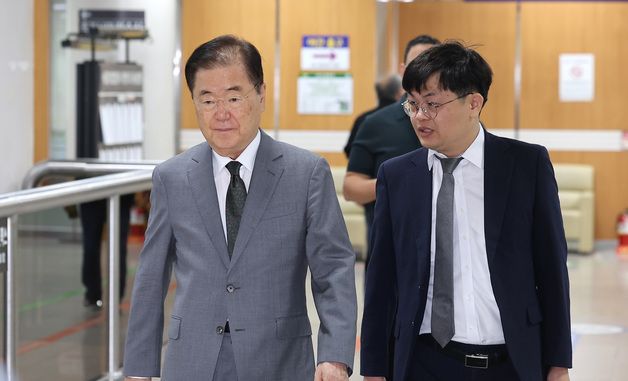 '사드 군사비밀 누설 의혹' 공판 출석하는 정의용 전 실장