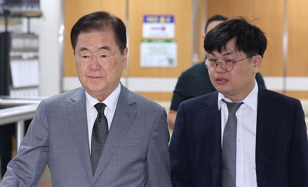 '사드 군사비밀 누설 의혹' 공판 출석하는 정의용 전 실장
