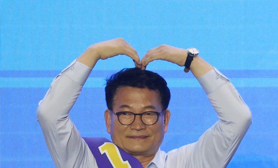 경기 지역 합동연설회 찾아 인사하는 송영길 당대표 후보