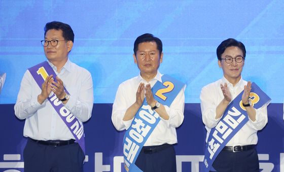 경기도 찾은 민주당 당대표 후보들