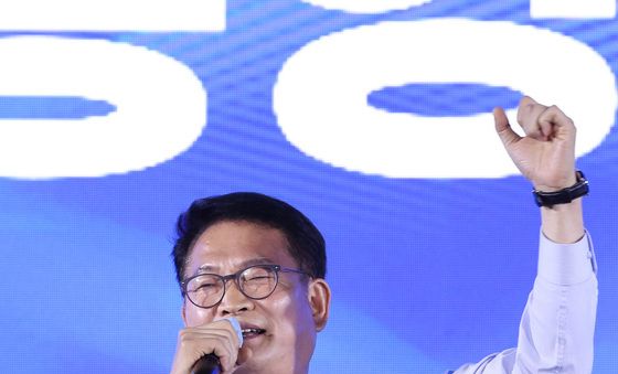 합동연설회 발언하는 송영길