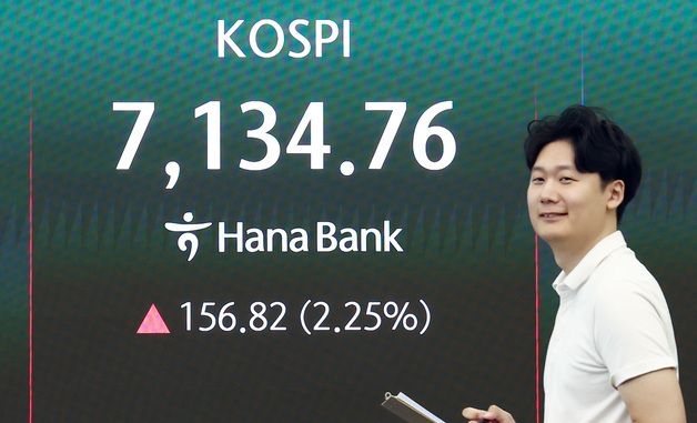 코스피,  2.15% 상승 출발…7100선 회복