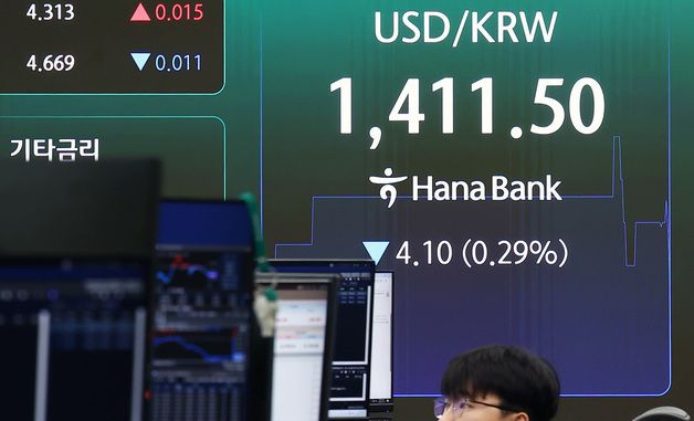 하락한 원·달러환율