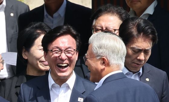 김민석·문재인 '웃음꽃'