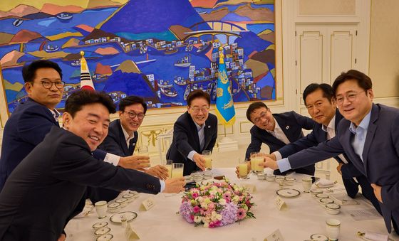 이재명 대통령 '민주당 당대표·후보자와 함께'