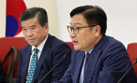 제임스 김 암참 회장 만난 정점식 원내대표