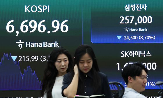 삼성전자 급락에 코스피 '털썩'