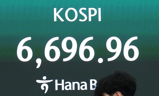 코스피, 삼전 급락에 6700선 아래로