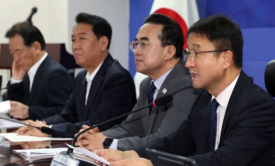 한병도 원내대표, '2027년 예산안 당정협의' 인사말