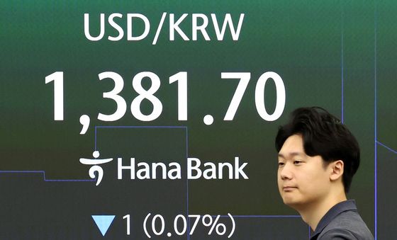 1380원대 유지하는 달러·원 환율