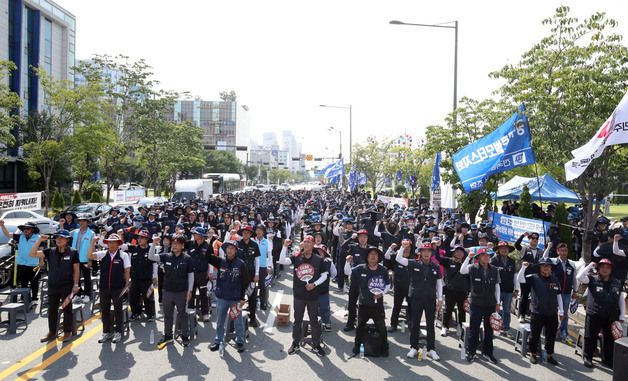 광주특별시 광주청사 앞 파업대회