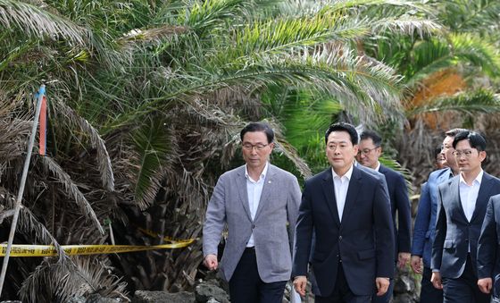 제주 야자수숲 현장 찾은 장동혁 대표