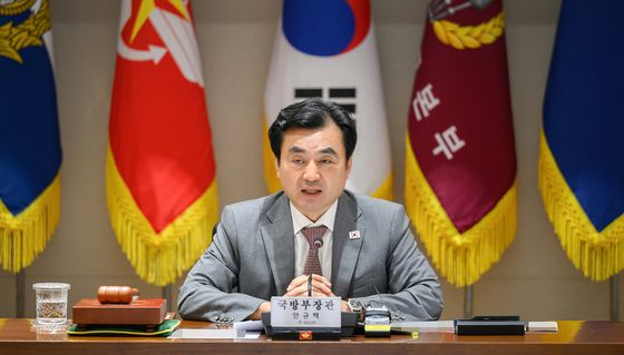 발언하는 안규백 국방부 장관