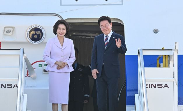 독일 떠나는 이재명 대통령·김혜경 여사