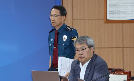 경찰지휘부 화상회의 참석한 유재성 직무대행과 홍석기 국가수사본부장